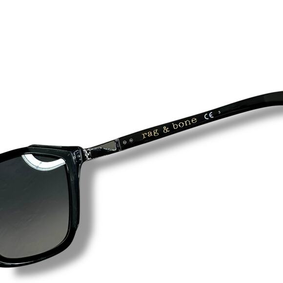 Rag & Bone NWOT Black Pearl Grey Gradient Eyewear Sunglasses with Sunglass Case - Picture 14 of 15